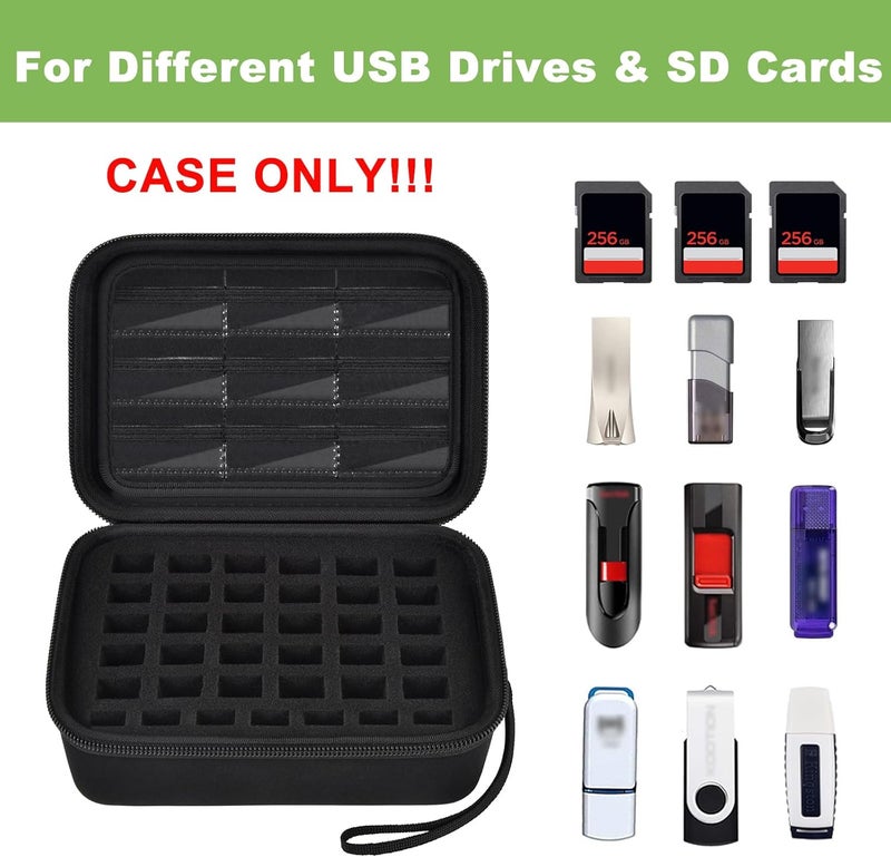 ALKOO USB Flash Drive Case, SD Card & Memory Stick & Thumb Drives Pouch for SanDisk, for Samsung, Hard Shell Protective Storage Organizer - for IT Admins, Photographers & Film Crews - Box Only- (Black) - Image 2